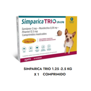 Simparica Trio 1, 25 a 2, 5KG 1 Unidad